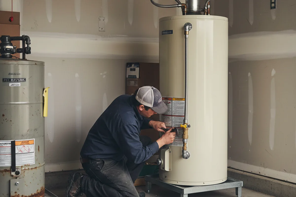 Water heater and shutoff valve replacement in New Brighton